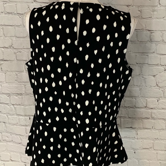 Banana Republic Black spotted peplum blouse - Picture 3 of 6